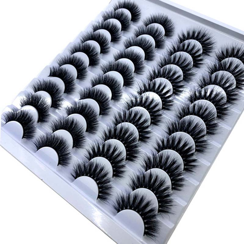 NOVO 20 pares 8-25mm cílios postiços 100 cílios de vison vison