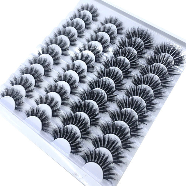 NOVO 20 pares 8-25mm cílios postiços 100 cílios de vison vison