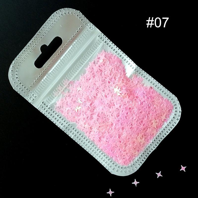 Acessórios para Nail Art Estrela de Quatro Pontas Sinfonia Laser Lantejoulas