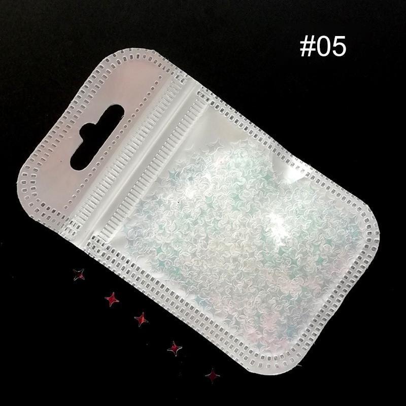 Acessórios para Nail Art Estrela de Quatro Pontas Sinfonia Laser Lantejoulas