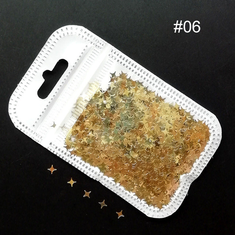 Acessórios para Nail Art Estrela de Quatro Pontas Sinfonia Laser Lantejoulas
