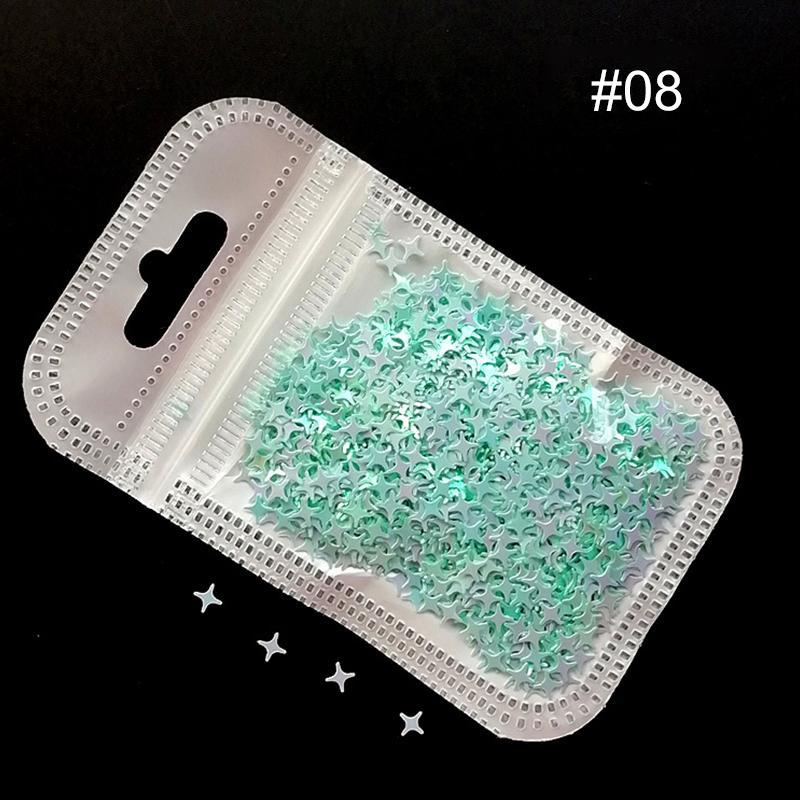 Acessórios para Nail Art Estrela de Quatro Pontas Sinfonia Laser Lantejoulas