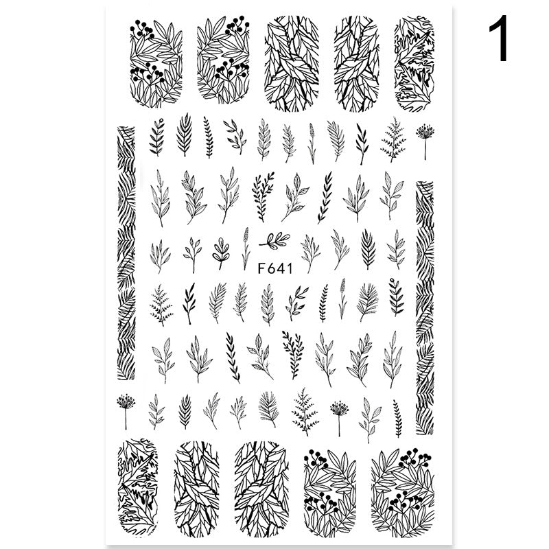 Adesivos adesivos de flores de verão e amor Adesivos para Nail Art Adesivos para unhas de comércio exterior Decalques para Nail Art