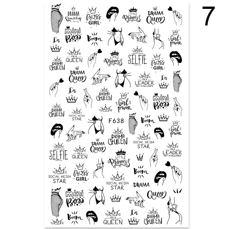 Adesivos adesivos de flores de verão e amor Adesivos para Nail Art Adesivos para unhas de comércio exterior Decalques para Nail Art