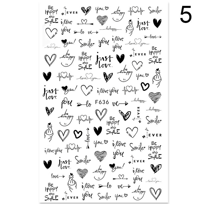Adesivos adesivos de flores de verão e amor Adesivos para Nail Art Adesivos para unhas de comércio exterior Decalques para Nail Art