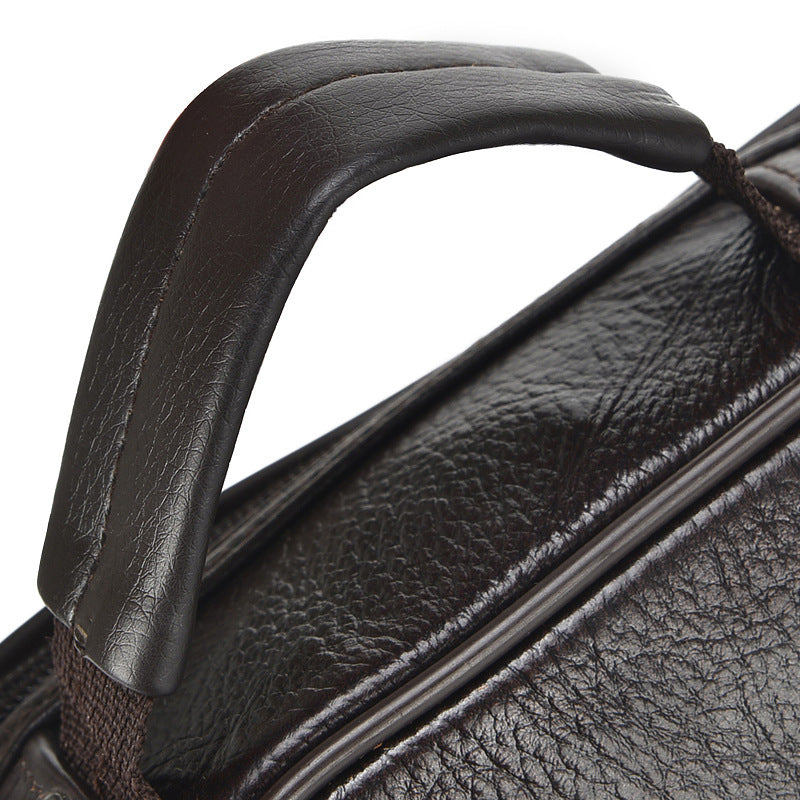 Bolsa de ombro diagonal de couro macio de pele de carneiro com camada de cabeça cheia, bolsa de couro masculina