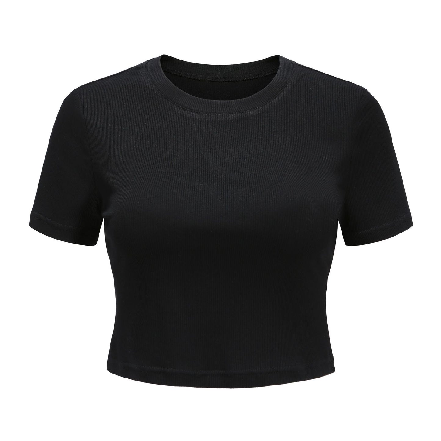 Moda primavera e verão All-Match Short Navel Camiseta de manga curta