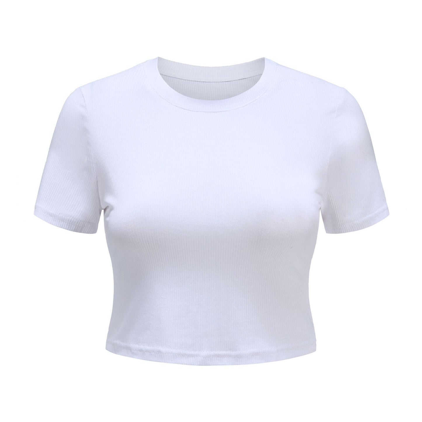Moda primavera e verão All-Match Short Navel Camiseta de manga curta