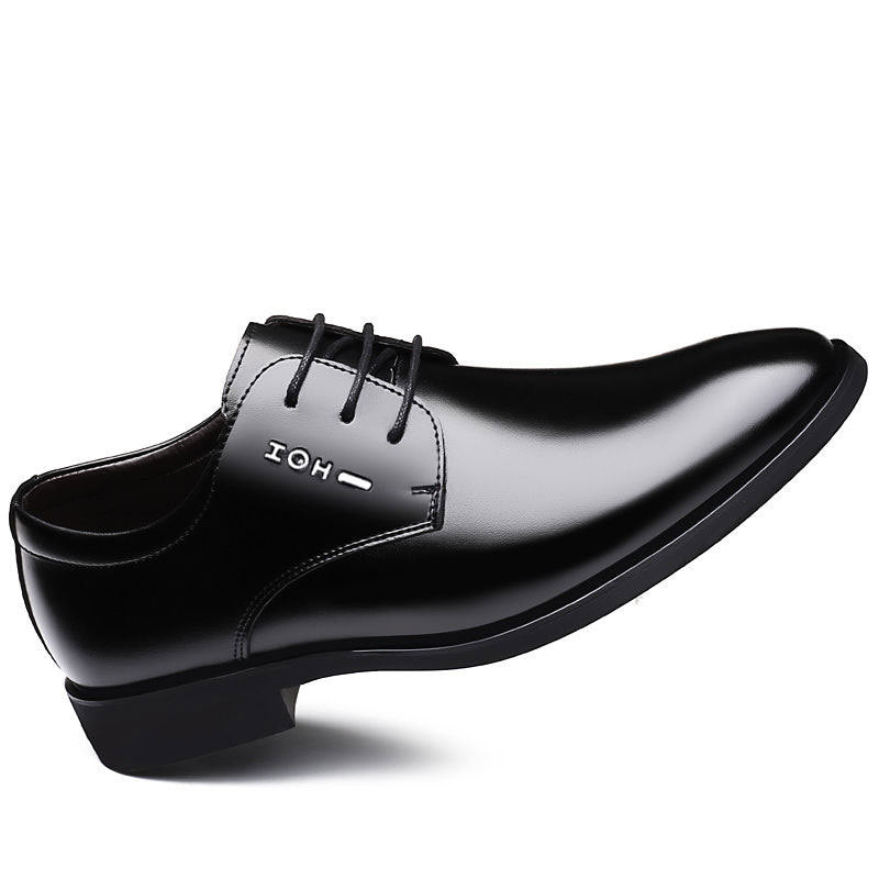 Sapatos de couro masculinos de tamanho grande, terno de negócios, versão coreana