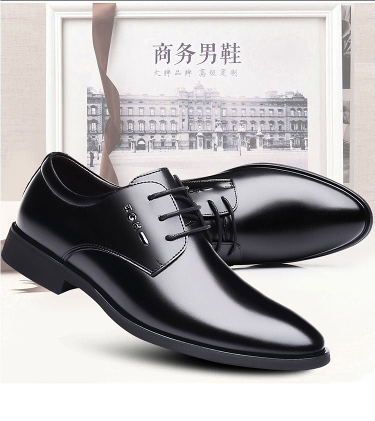 Sapatos de couro masculinos de tamanho grande, terno de negócios, versão coreana