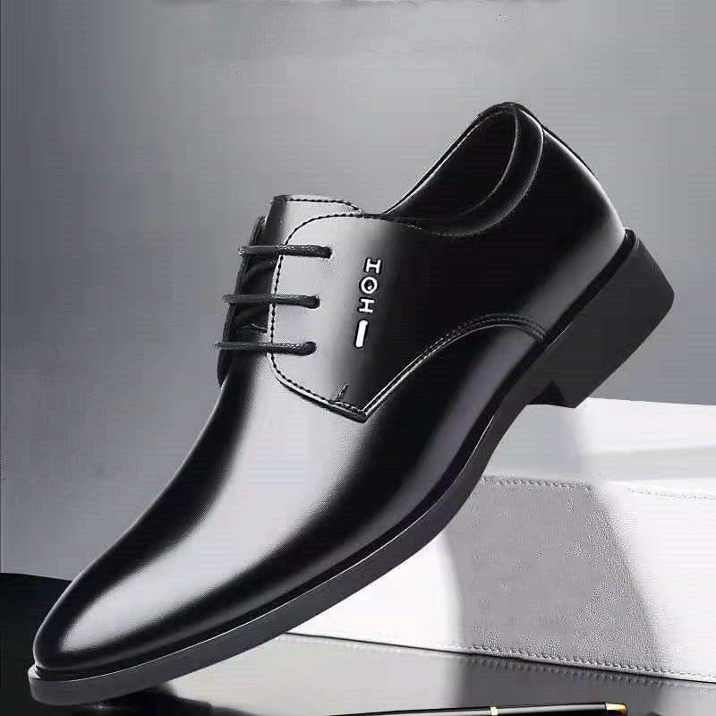 Sapatos de couro masculinos de tamanho grande, terno de negócios, versão coreana