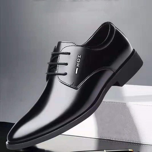 Zapatos de cuero para hombre de talla grande, traje de negocios, versión coreana