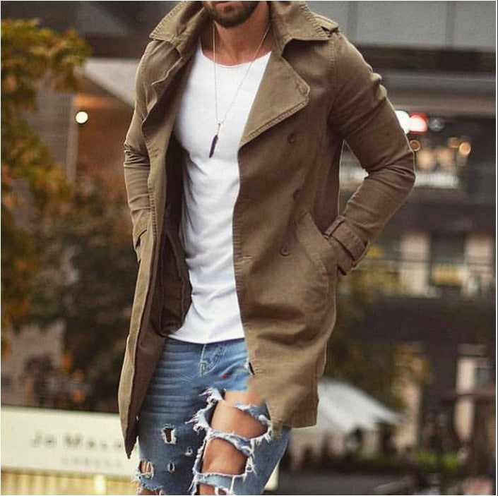 Gabardine plus size slim de comprimento médio