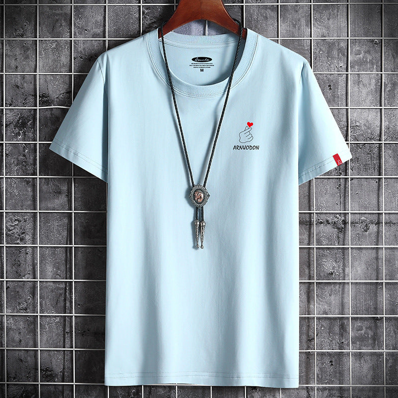 Camiseta de manga curta masculina verão nova solta manga curta