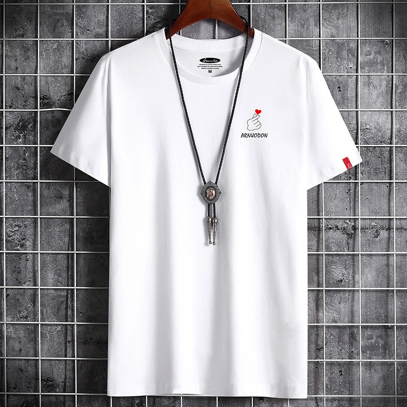 Camiseta de manga curta masculina verão nova solta manga curta