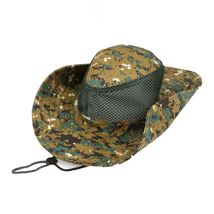 Chapéu camuflado digital, chapéu de pescador, chapéu de pesca, viseira de sol, aba grande, chapéu de montanhismo, chapéu benni, coreia