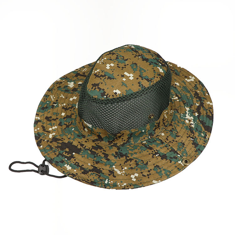Chapéu camuflado digital, chapéu de pescador, chapéu de pesca, viseira de sol, aba grande, chapéu de montanhismo, chapéu benni, coreia