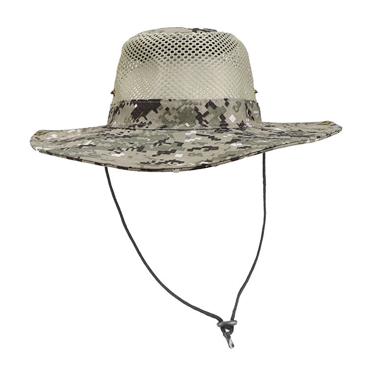 Chapéu camuflado digital, chapéu de pescador, chapéu de pesca, viseira de sol, aba grande, chapéu de montanhismo, chapéu benni, coreia