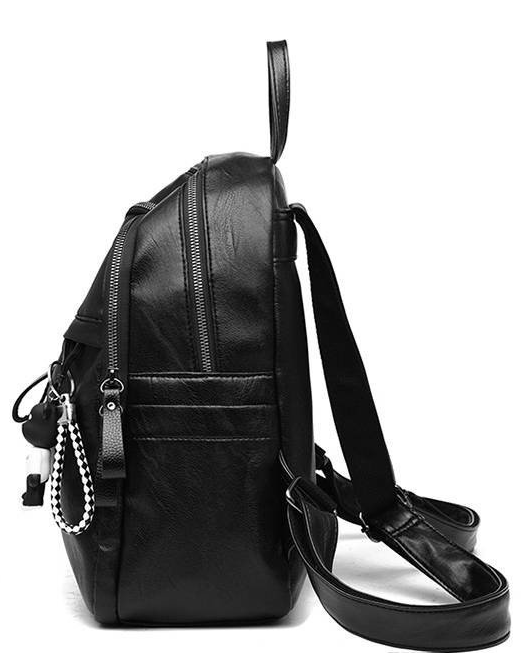 Mochila de couro PU de superfície macia, grande capacidade, bolsa escolar para estudantes, mochila de viagem