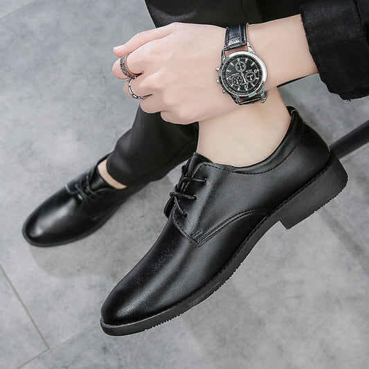 Zapatos casuales para hombre, zapatos de suela blanda negros coreanos para jóvenes, zapatos de vestir de negocios británicos, zapatos de suela blanda para hombre, zapatos de trabajo de otoño
