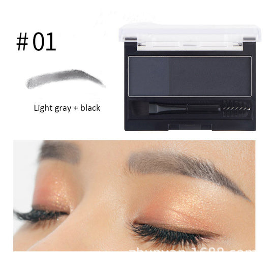 Dnm Lazy Two-Color Eyebrow Powder With Eyebrow Brush, Waterproof, Natural And Long-Lasting Eyebrow Artifact