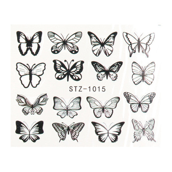 Adesivo de Nail Art Retro Aquarela Grande Borboleta Adesivo de Marca D'água para Unhas