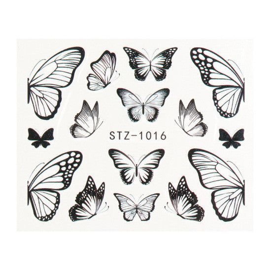 Adesivo de Nail Art Retro Aquarela Grande Borboleta Adesivo de Marca D'água para Unhas