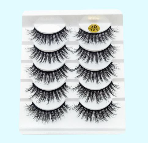 Cílios postiços de vison Cílios postiços 3D Cinco pares de cílios postiços de haste de algodão macio