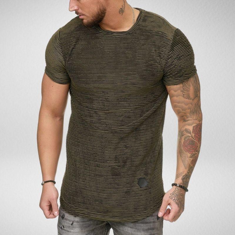 Camisa listrada slim europeia e americana