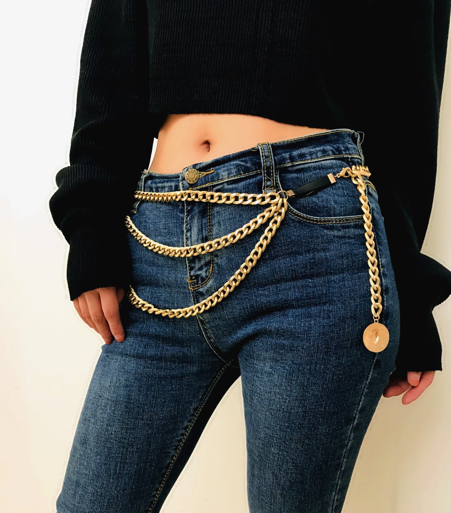 Corrente de cintura para corpo feminino