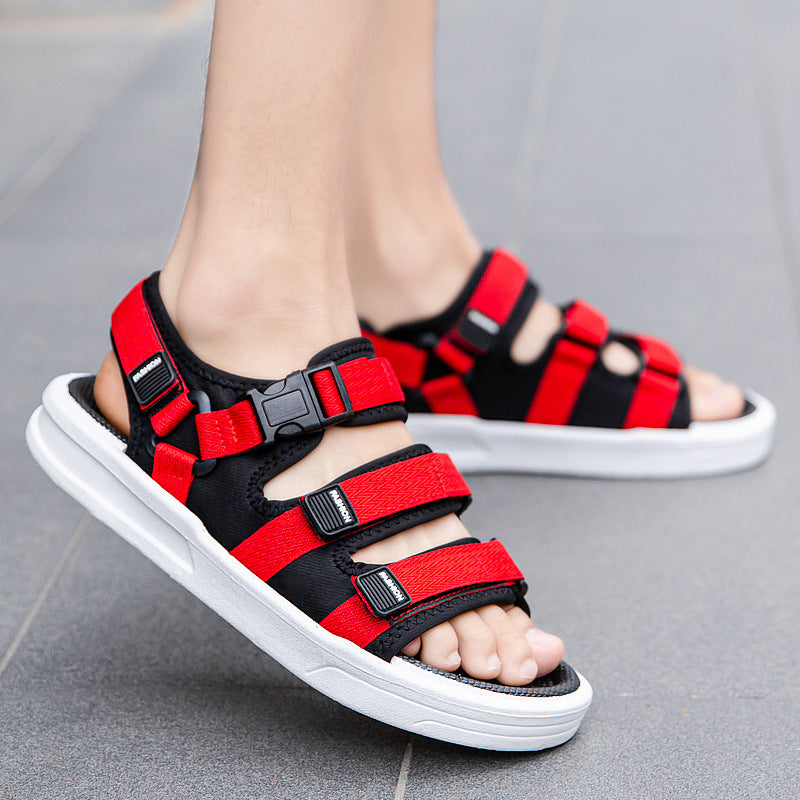 Sandália masculina verão nova moda coreana casual usar sapatos de praia