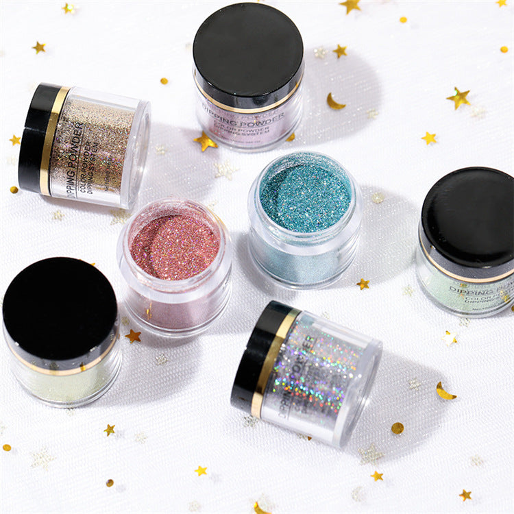 Pó de unha com glitter a laser