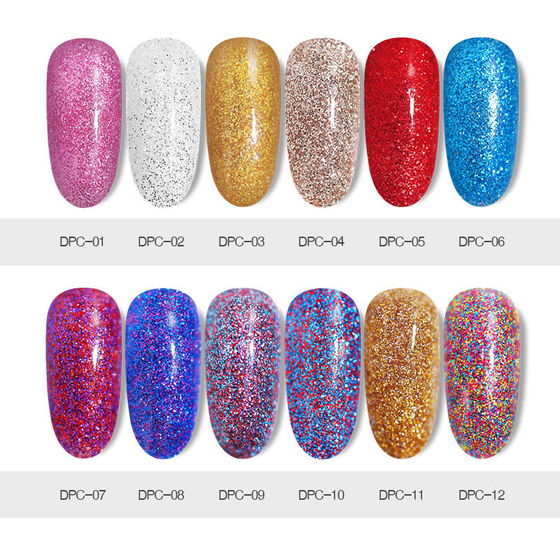 Pó de unha com glitter a laser