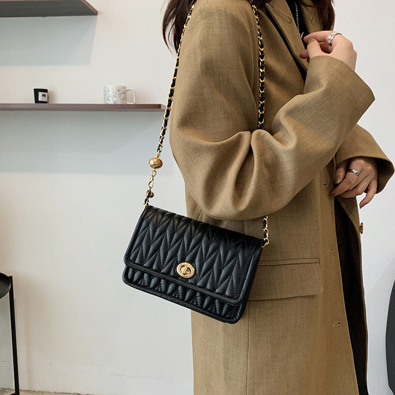 Simples Outono Lazer Moda Corrente Pequena Bolsa Quadrada