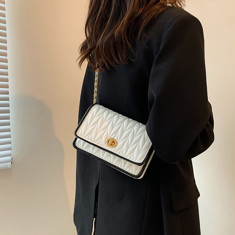 Simples Outono Lazer Moda Corrente Pequena Bolsa Quadrada