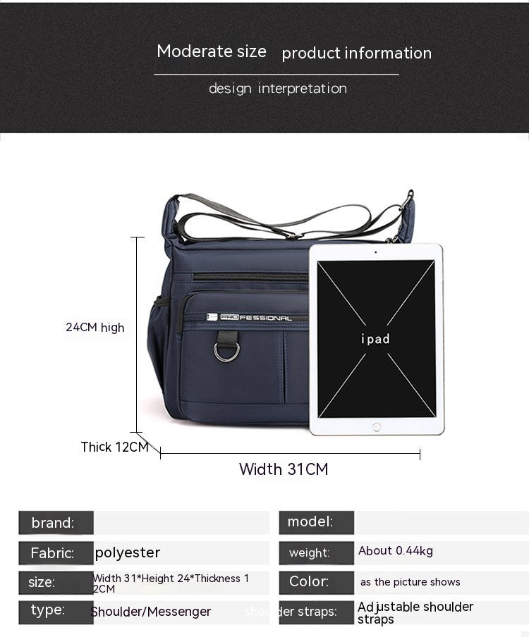 Bolsa de ombro grande capacidade com vários bolsos crossbody