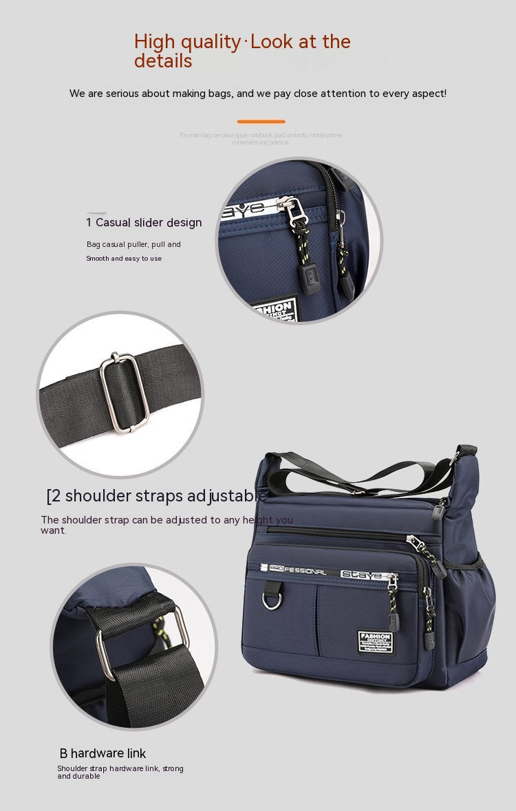 Bolsa de ombro grande capacidade com vários bolsos crossbody