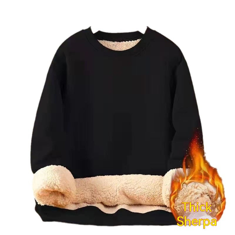 Suéter masculino quente Berber Fleece Fleece-forrado Espessado