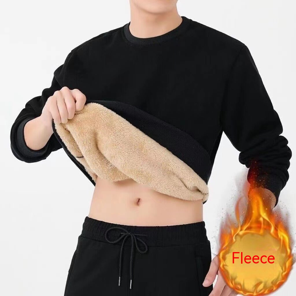 Suéter masculino quente Berber Fleece Fleece-forrado Espessado
