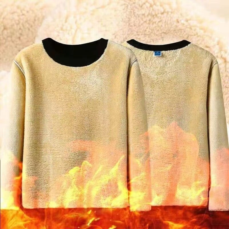 Suéter masculino quente Berber Fleece Fleece-forrado Espessado