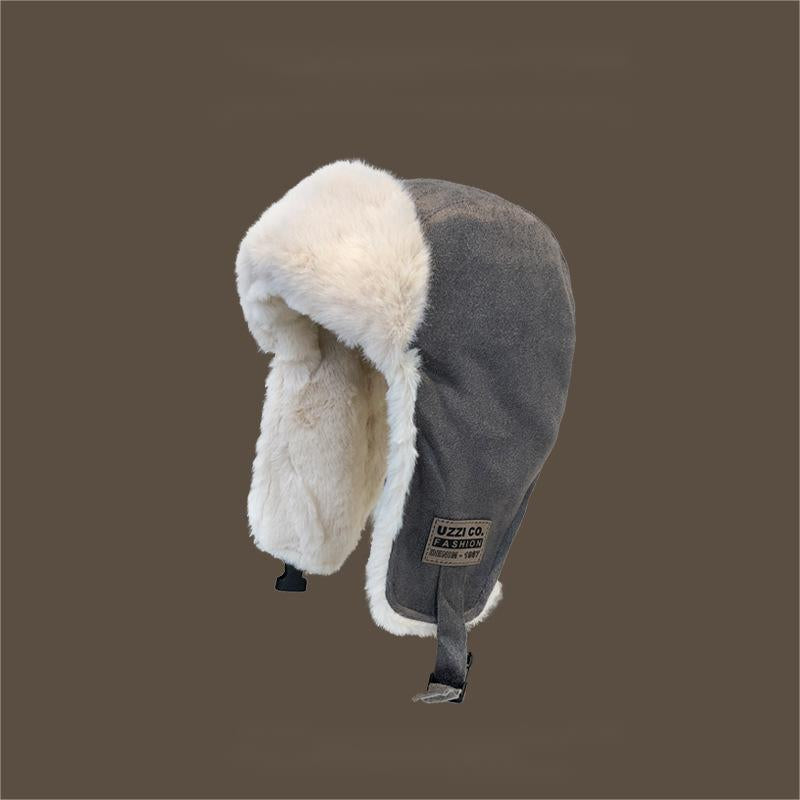 Chapéu de pelúcia quente da moda, à prova de vento e proteção contra o frio