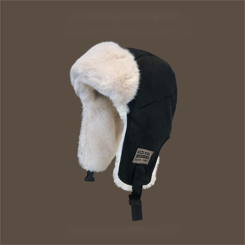 Chapéu de pelúcia quente da moda, à prova de vento e proteção contra o frio