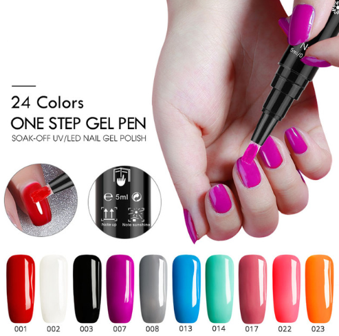 Esmalte de uñas en gel 3 en 1, bolígrafo con purpurina, esmalte de uñas en gel híbrido de un solo paso