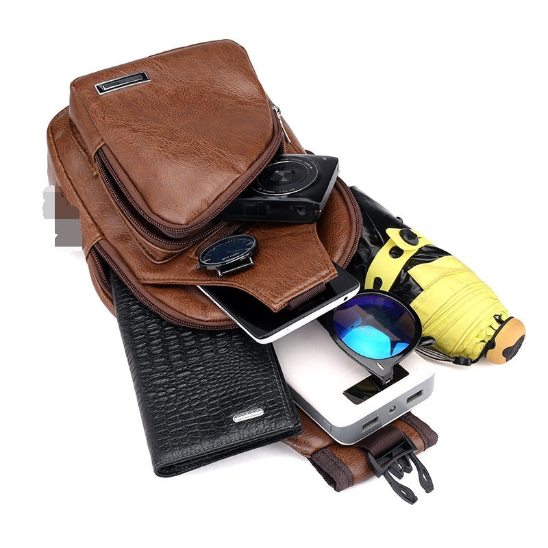 A nova bolsa de peito antirroubo com carregamento USB masculina