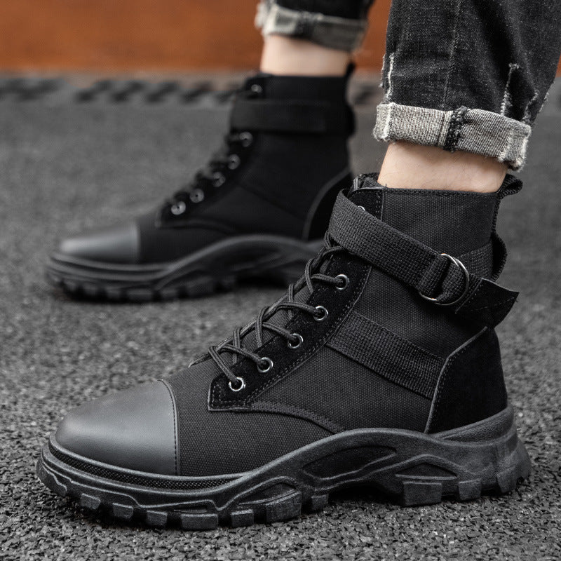 Botas Martin masculinas outono retrô casual cano alto