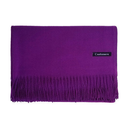 Cachecol feminino de cor sólida com borla xale