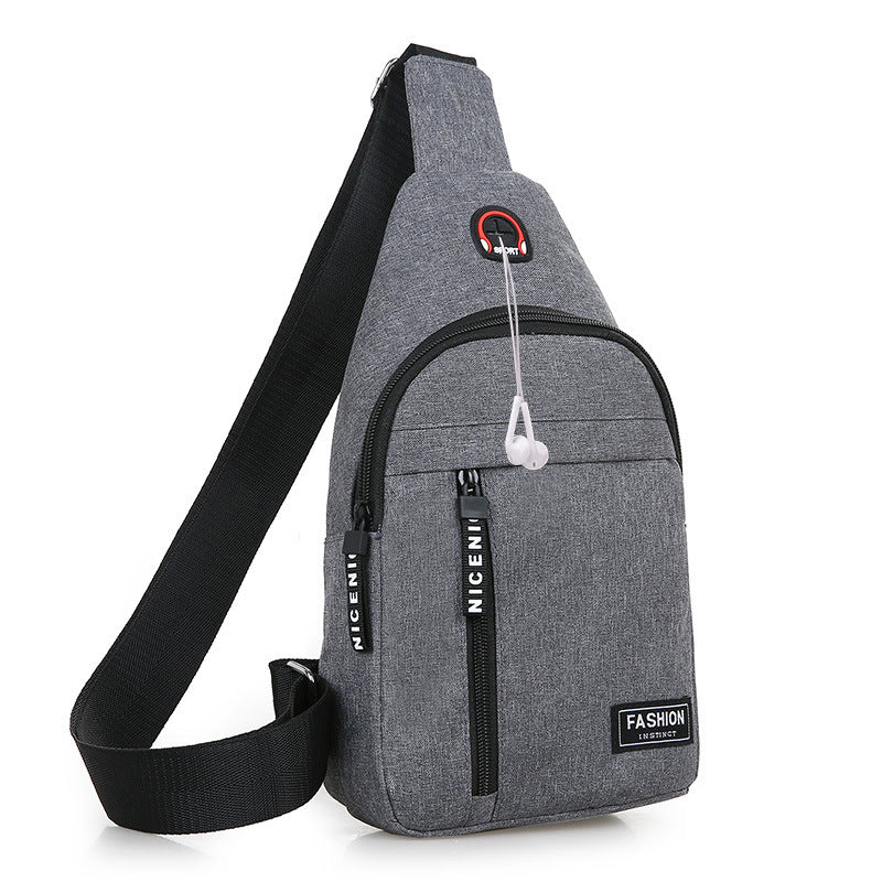 Bolsa de peito masculina de lona para lazer, esportes, corrida, bolsa mensageiro