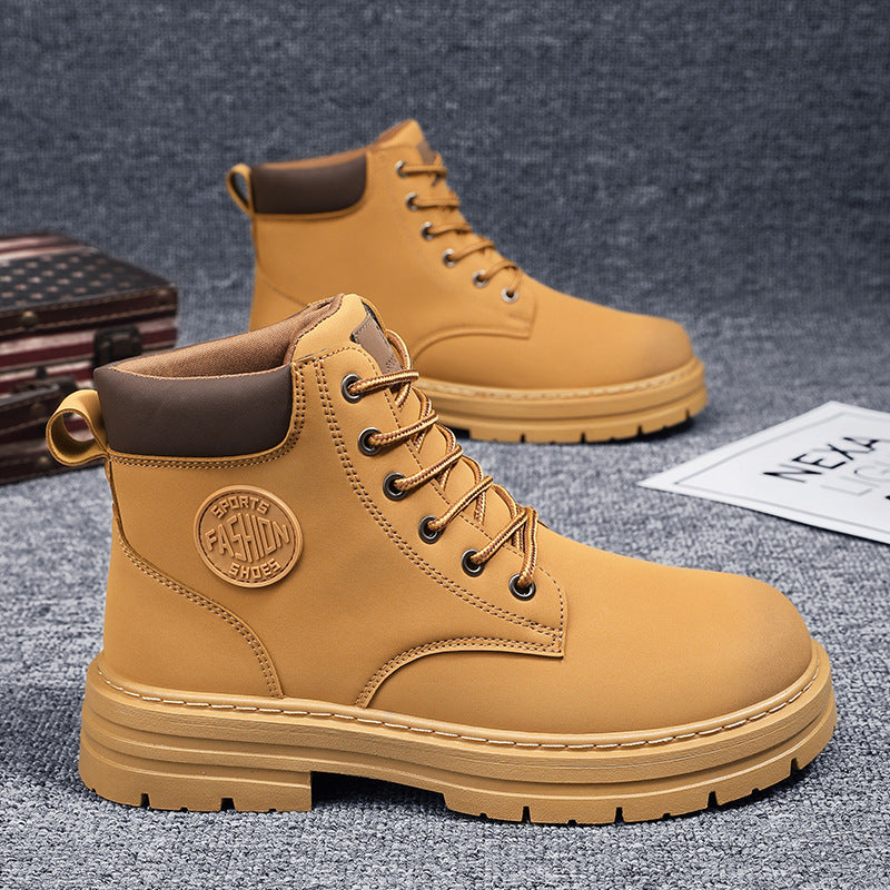 Botas de trabalho masculinas de cano alto Martin Boots com sola grossa Inglaterra