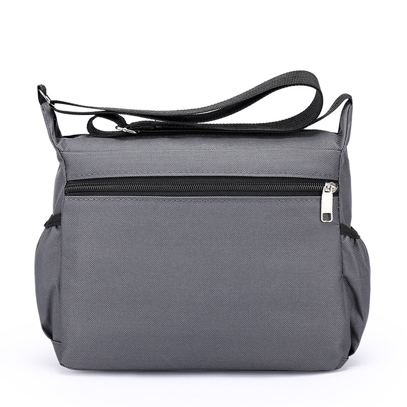 Bolsa transversal masculina de grande capacidade com zíper multicamadas