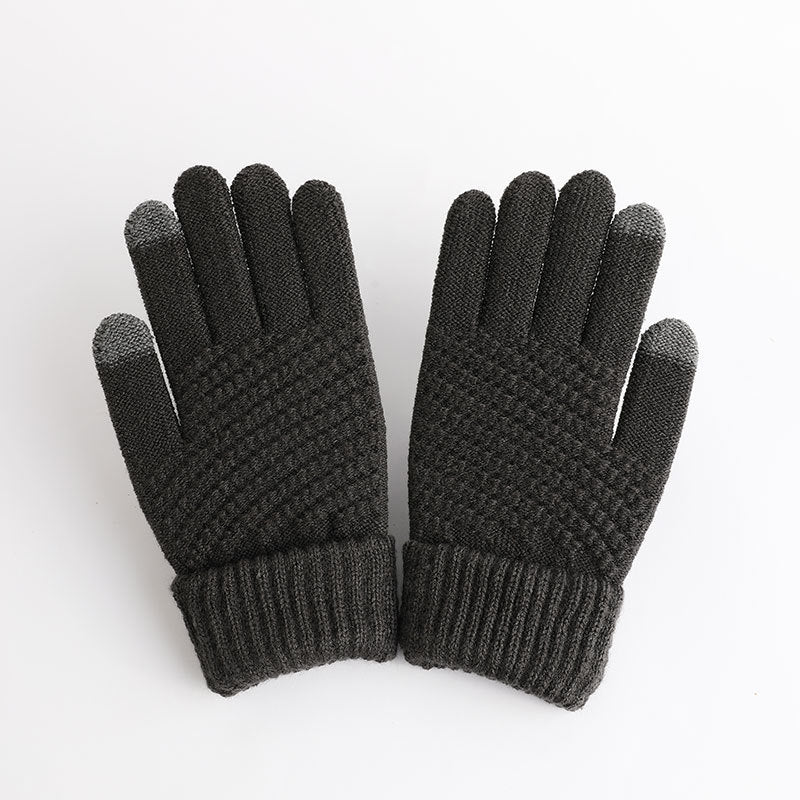 Luvas de jacquard quentes com tela sensível ao toque para homens e mulheres
